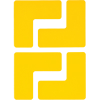 Floor Corner Marks, L, 5" L x 2" W, Yellow, Polyester Air Extreme Inc.