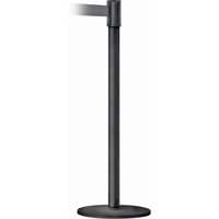 Montant pour barri&egrave;re Slimline TensaBarrier, Acier, 38" h, Ruban Noir, Longueur du ruban 7,5' Air Extreme Inc.