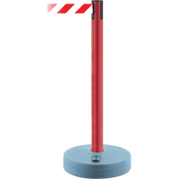 Montant ext&eacute;rieur pour barri&egrave;re TensaBarrier, Plastique, 37" h, Ruban Blanc/Rouge, Longueur du ruban 13' Air Extreme Inc.