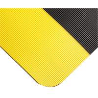 Tapis ondul&eacute; pour tableau de contr&ocirc;le no 702, 3' la x 75' lo, 1/4" &eacute;paisseur, Noir/Jaune, PVC Air Extreme Inc.