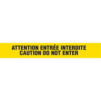 Rubans pour barricades, Bilingue, 3" la x 1000' lo, 3 mils, Noir sur jaune Air Extreme Inc.
