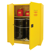 Vertical Drum Storage Cabinet, 110 US gal. Cap., 2 Drums, Yellow Air Extreme Inc.