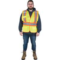 Veste d'arpenteur r&eacute;sistante aux flammes, Jaune lime haute visibilit&eacute;, 2T-Grand, Polyester Air Extreme Inc.