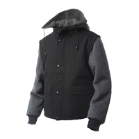 Manteau avec manches &agrave; fermeture &agrave; glissi&egrave;re, Hommes, Grand, Noir Air Extreme Inc.