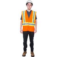Traffic Safety Vest, High Visibility Orange, Medium, Polyester Air Extreme Inc.