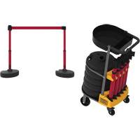 PLUS Barrier Post Cart Kit with Tray, 75' L, Metal, Yellow Air Extreme Inc.