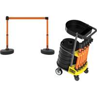 PLUS Barrier Post Cart Kit with Tray, 75' L, Metal, Orange Air Extreme Inc.