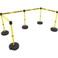 PLUS Barrier Post Set X5, Plastic, 42" H, Yellow Tape, 15' Tape Length Air Extreme Inc.