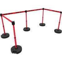 PLUS Barrier Post Set X5, Plastic, 42" H, Red Tape, 15' Tape Length Air Extreme Inc.