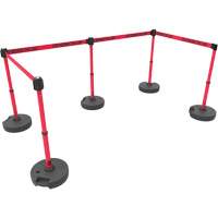 PLUS Barrier Post Set X5, Plastic, 42" H, Red Tape, 15' Tape Length Air Extreme Inc.