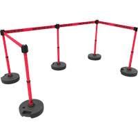 PLUS Barrier Post Set X5, Plastic, 42" H, Red Tape, 15' Tape Length Air Extreme Inc.