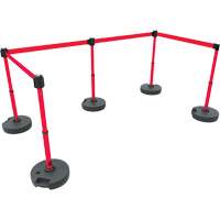 PLUS Barrier Post Set X5, Plastic, 42" H, Red Tape, 15' Tape Length Air Extreme Inc.