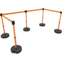 PLUS Barrier Post Set X5, Plastic, 42" H, Orange Tape, 15' Tape Length Air Extreme Inc.