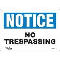 Enseigne No Trespassing, 7" x 10", Aluminium, Anglais Air Extreme Inc.