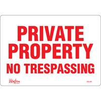"Private Property" Sign, 7" x 10", Vinyl, English Air Extreme Inc.