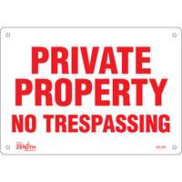 Enseigne Private Property, 7" x 10", Plastique, Anglais Air Extreme Inc.