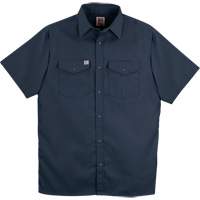 Twill Short-Sleeved Work Shirt with Snap, Men's, Small, Navy Blue Air Extreme Inc.
