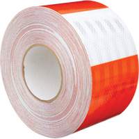 Feuille de rev&ecirc;tement de barricade prismatique de qualit&eacute; &agrave; haute intensit&eacute;, 4" la x 150' lo, 19 mils, Orange et blanc Air Extreme Inc.