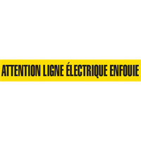 Ruban pour barricade "Attention Ligne &eacute;lectrique Enfouie", Français, 3" la x 1000' lo, Noir sur jaune Air Extreme Inc.