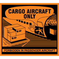 &eacute;tiquettes de manutention Cargo Aircraft Only, 4-3/4" lo x 4-1/4" la, Orange Air Extreme Inc.