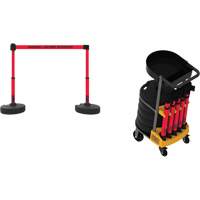Plus Portable Barrier System Cart Package with Tray, 75' L, Metal/Plastic, Red Air Extreme Inc.
