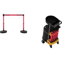 Plus Portable Barrier System Cart Package with Tray, 75' L, Metal/Plastic, Red Air Extreme Inc.