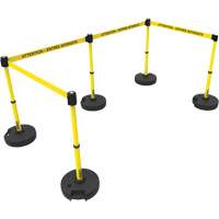 Plus Barrier Post Set, Plastic, 42" H, Yellow Tape, 15' Tape Length Air Extreme Inc.