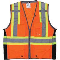 Veste de s&eacute;curit&eacute; pour arpenteur, Orange haute visibilit&eacute;, Grand, Polyester Air Extreme Inc.