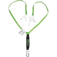 Miller&reg; HP Shock-Absorbing Lanyard, 6', Scaffold Hook Center, Locking Snap Hook Leg Ends, Polyester Air Extreme Inc.