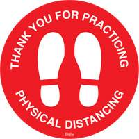 "Physical Distancing" Floor Sign, Adhesive, English with Pictogram Air Extreme Inc.