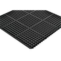 Tapis antifatigue &agrave; imbrication Cushion-Ease 550, &agrave; fentes, 3' x 3' x 3/4", Noir, Caoutchouc Air Extreme Inc.
