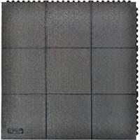 Tapis antifatigue &agrave; imbrication Cushion-Ease, Rugueux, 3' x 3' x 3/4", Noir, Caoutchouc naturel Air Extreme Inc.