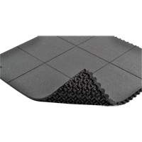 Tapis antifatigue &agrave; imbrication Cushion-Ease, Rugueux, 3' x 3' x 3/4", Noir, Caoutchouc naturel Air Extreme Inc.