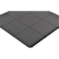 Tapis antifatigue &agrave; imbrication Cushion-Ease, Rugueux, 3' x 3' x 3/4", Noir, Caoutchouc naturel Air Extreme Inc.
