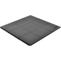Tapis antifatigue &agrave; imbrication Cushion-Ease, Rugueux, 3' x 3' x 3/4", Noir, Caoutchouc naturel Air Extreme Inc.