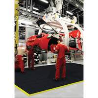 Tapis antifatigue &agrave; imbrication Cushion-Ease, Rugueux, 3' x 3' x 3/4", Noir, Caoutchouc naturel Air Extreme Inc.