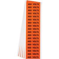 "460 Volts" Conduit & Voltage Labels, 1/2" x 2-1/4", Cloth/Vinyl, English Air Extreme Inc.