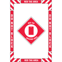 Trousse de marquage du sol ?Red Tag Holding Area? (zone de stockage des &eacute;tiquettes rouges), Adh&eacute;sif, Anglais avec pictogramme Air Extreme Inc.