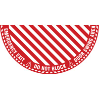 Signalisation au sol ?Emergency Exit? (sortie de secours) pour porte battante en demi-cercle, Adh&eacute;sif, Anglais avec pictogramme Air Extreme Inc.