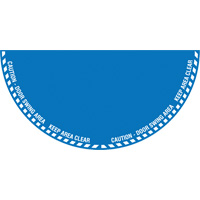 Signalisation au sol ?Caution? (attention) pour porte battante en demi-cercle, Adh&eacute;sif, Anglais avec pictogramme Air Extreme Inc.