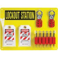 Tableau de cadenassage et &eacute;tiquetage avec cadenas de s&eacute;curit&eacute; en nylon utilisant des cl&eacute;s diff&eacute;rentes, Cadenas Plastique, Capacit&eacute; de 6, Cadenas Compris Air Extreme Inc.