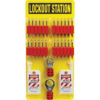 Tableau de cadenassage et &eacute;tiquetage avec cadenas de s&eacute;curit&eacute; en nylon utilisant des cl&eacute;s diff&eacute;rentes, Cadenas Plastique, Capacit&eacute; de 24, Cadenas Compris Air Extreme Inc.