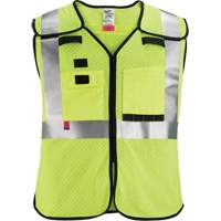 Breakaway Mesh Safety Vest, Black/High Visibility Lime-Yellow, Medium/Small Air Extreme Inc.