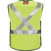 Breakaway Mesh Safety Vest, Black/High Visibility Lime-Yellow, Medium/Small Air Extreme Inc.
