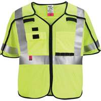 Breakaway Mesh Safety Vest, Black/High Visibility Lime-Yellow, Medium/Small Air Extreme Inc.