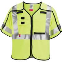 Breakaway Mesh Safety Vest, Black/High Visibility Lime-Yellow, Medium/Small Air Extreme Inc.