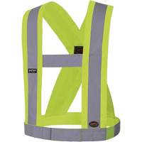 5492 4" Wide Adjustable Safety Sash, Meets/Exceeds CSA Z96 Class 2 - Level 2, High Visibility Lime-Yellow, Silver Reflective Colour, One Size Air Extreme Inc.