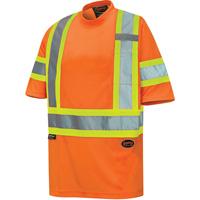 6970 Bird's-Eye Safety T-Shirt, Polyester, X-Small, High Visibility Orange Air Extreme Inc.