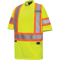 6971 Bird's-Eye Safety T-Shirt, Polyester, X-Small, High Visibility Lime-Yellow Air Extreme Inc.