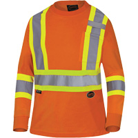 6968 Bird's-Eye Women's Safety T-Shirt, Polyester, X-Small, High Visibility Orange Air Extreme Inc.